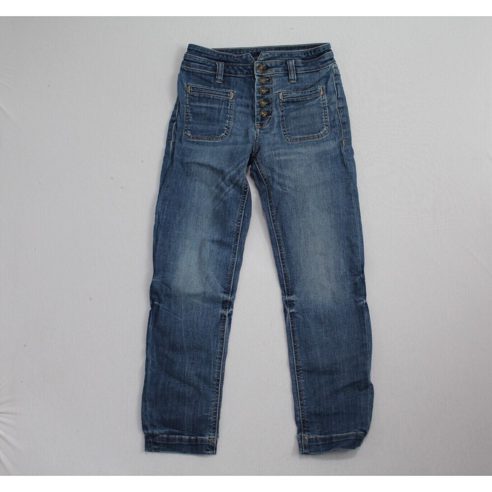 Pilcro by Anthropology Women Blue Jacket High Rise Slim Size 25